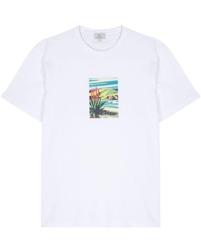 Woolrich T-shirt en coton à imprimé graphique - Blanc