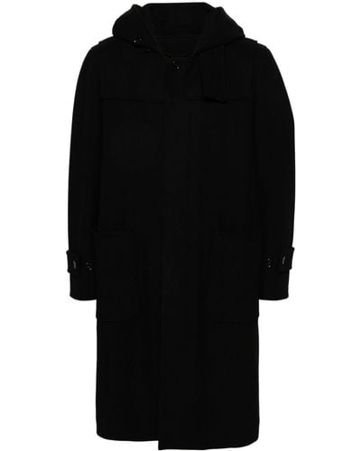 Lardini Hooded Duffle Coat - Black