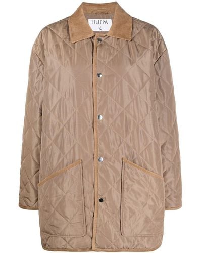 Filippa K Quilted Buttoned Jacket - Brown