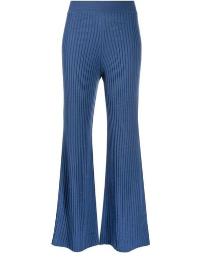 Polo Ralph Lauren Ribbed-knit Flared Pants - Blue