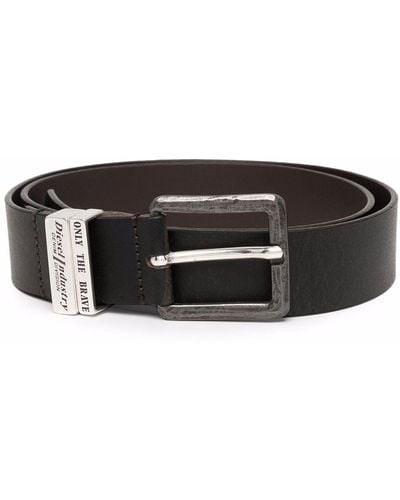 DIESEL 'b-guarantee-a' Leather Belt, - Black