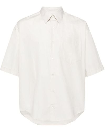 Ami Paris Popeline-Hemd mit Ami de Coeur-Stickerei - Weiß