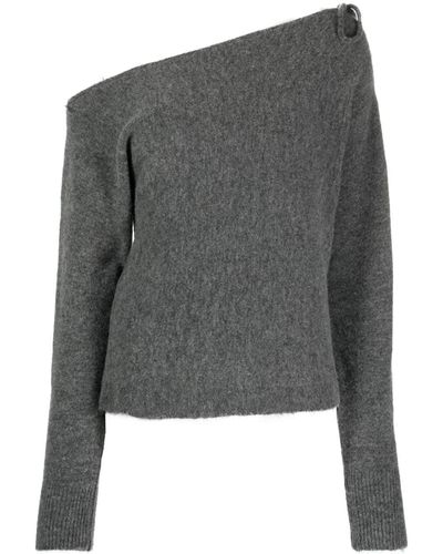 GIMAGUAS Sophia Off-shoulder Sweater - Grey
