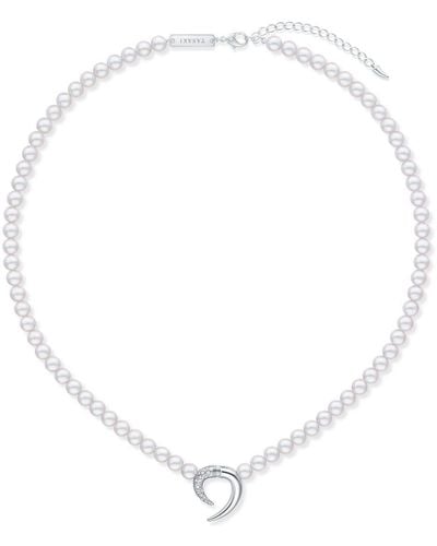 Tasaki 18kt White Gold Collection Line Danger Horn Pearl Necklace