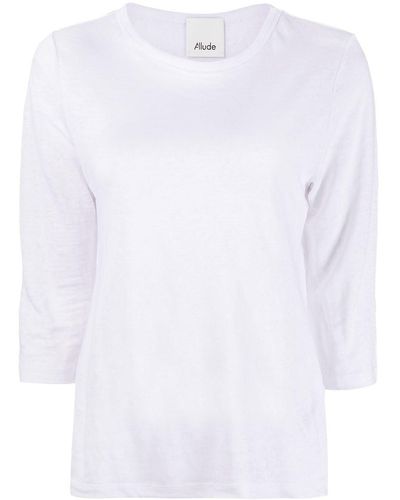 Allude Top Met Cropped Mouwen - Wit