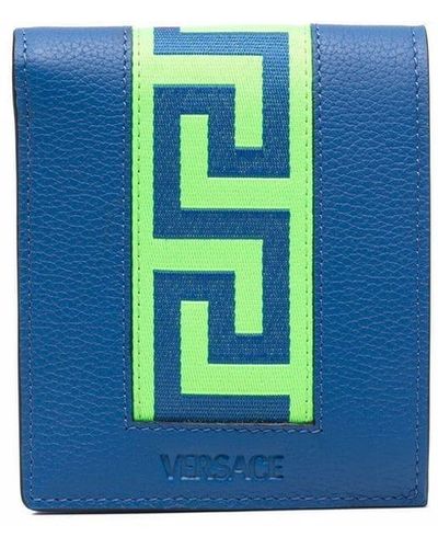 Versace グレカ 二つ折り財布 - ブルー