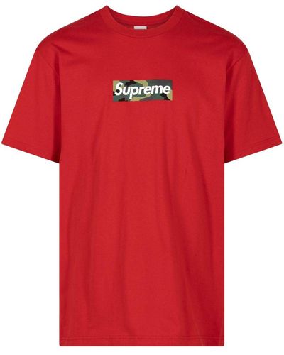 Supreme T-shirt en coton Box Logo - Rouge