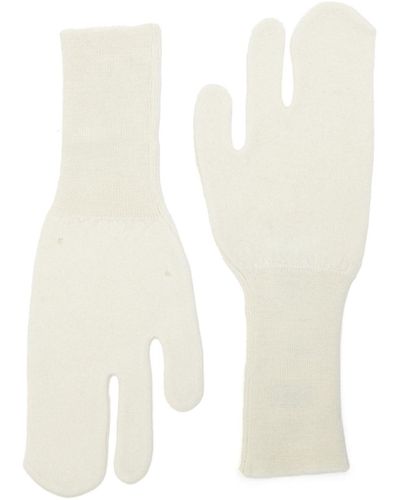 MM6 by Maison Martin Margiela Ribbed-knit Wool Gloves - White