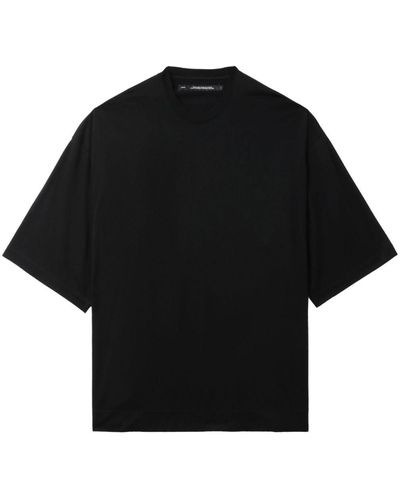 Julius Camiseta con hombros caídos y cuello redondo - Negro