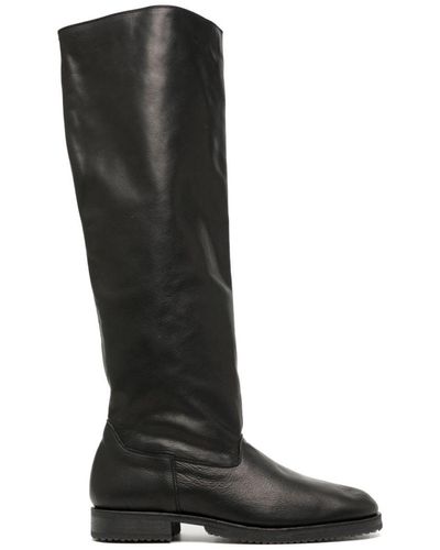 Yohji Yamamoto Knee-length Leather Boots - Black