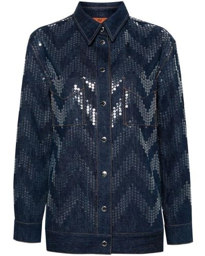 Missoni Sequin-embellished Denim Jacket - Blue