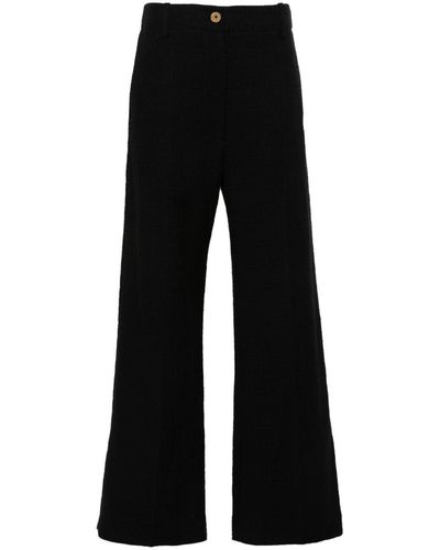 Patou Iconic Straight-Leg Tweed Trousers - Black