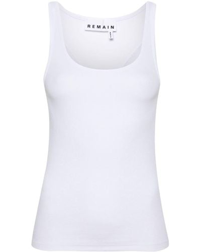 Remain Fine-ribbed Cotton Tank Top - White