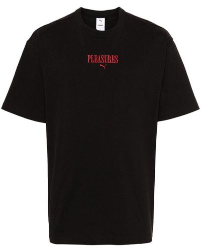 PUMA X PLEASURES embroidered-logo T-shirt - Schwarz