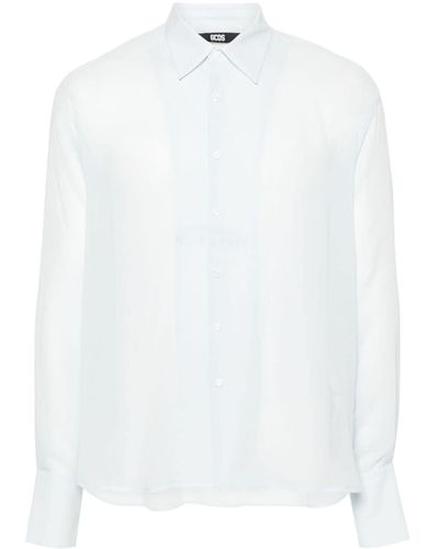 Gcds ロゴ シルクシャツ - ホワイト