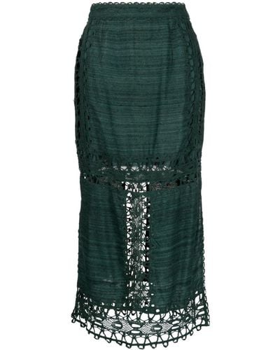 Ulla Johnson High-waisted Lace Skirt - Green