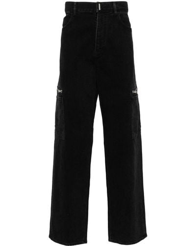 Givenchy Logo-print Straight-leg Jeans - Black