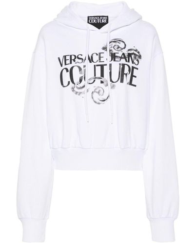 Versace Hoodie mit Watercolour Couture-Logo - Weiß