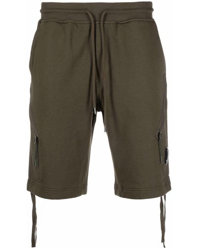 C.P. Company Pantalones cortos de chándal con bolsillos con cremallera - Verde