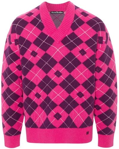 Acne Studios Intarsia Trui - Roze