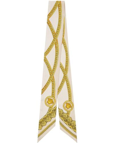 Versace メドゥーサ プリント スカーフ - メタリック