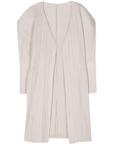 Pleats Please Issey Miyake Cappotto February monopetto - Bianco