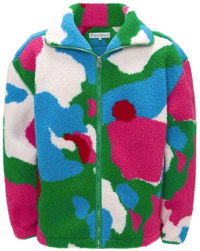 JW Anderson Graphic Fleece Jacket - Green