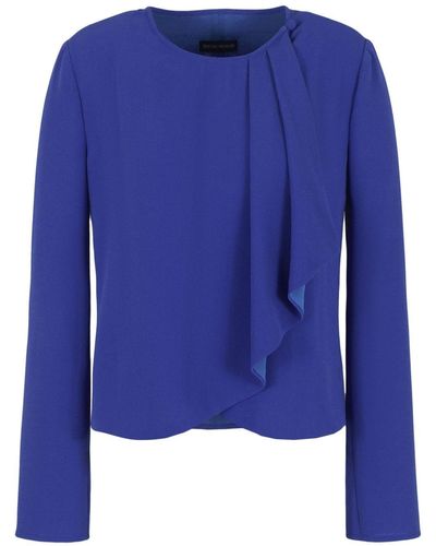 Emporio Armani Draped Long-sleeve Blouse - Blue