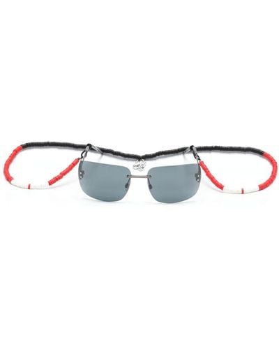 HUGO Rahmenlose Sonnenbrille mit eckigen Gläsern - Blau