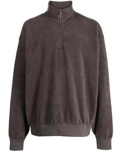 Izzue Stud-embellished Fleece Sweatshirt - Grey