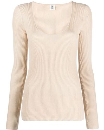 By Malene Birger Rinah Fine-ribbed Long-sleeve Top - Natural
