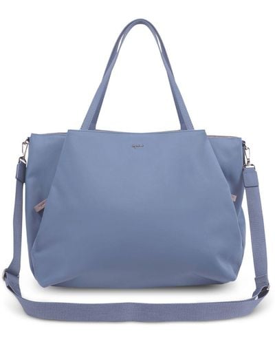 agnès b. Logo-lettering Leather Shoulder Bag - Blue