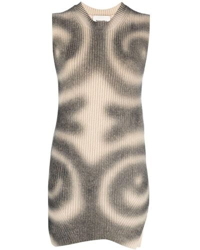Nanushka Leela Spiral-print Ribbed Vest - Grey