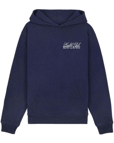 Sporty & Rich Made In Usa Cotton Hoodie - Blue