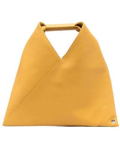 MM6 by Maison Martin Margiela Tote Bag In Textured Leather - Yellow