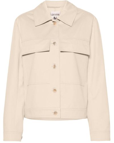 Semicouture Buttoned Twill Jacket - Natural