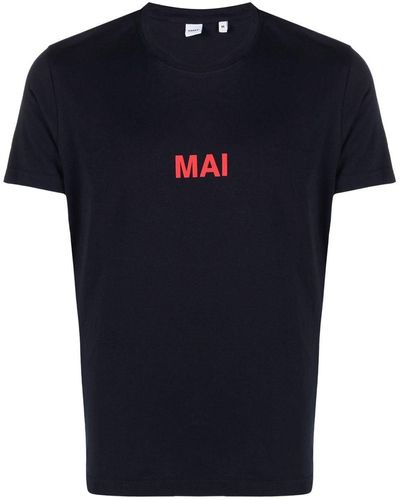 Aspesi T-Shirt mit "Mai Sempre"-Print - Blau