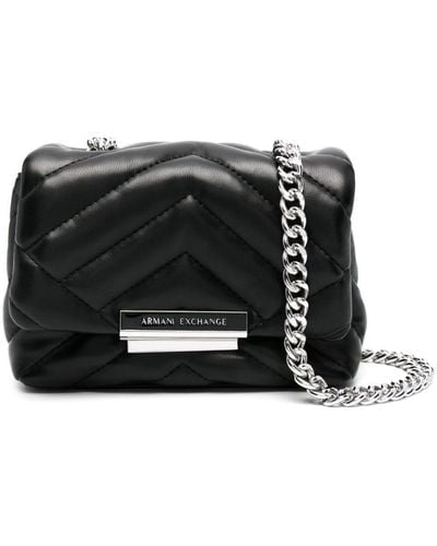 Armani Exchange Quilted Cross Body Bag - Black