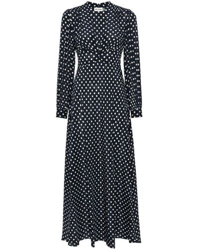 RIXO London Emory Polka Dot Maxi Dress - Black