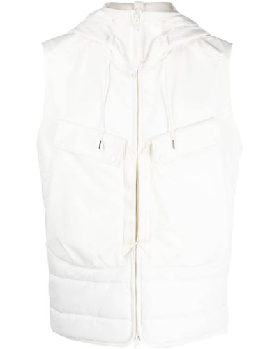 C.P. Company Stand-up Collar Hooded Gilet - White