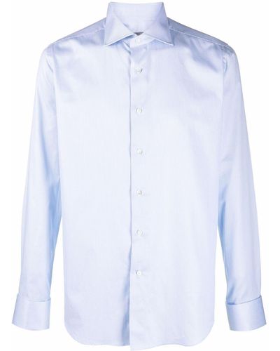 Canali Klassiek Overhemd - Blauw