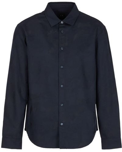 Armani Exchange Overhemd Met Print - Blauw