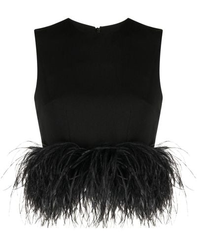 16Arlington Hoku Feather-detailing Top - Black