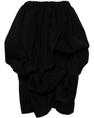 Comme des Garçons Asymmetric Wool Midi Skirt - ブラック