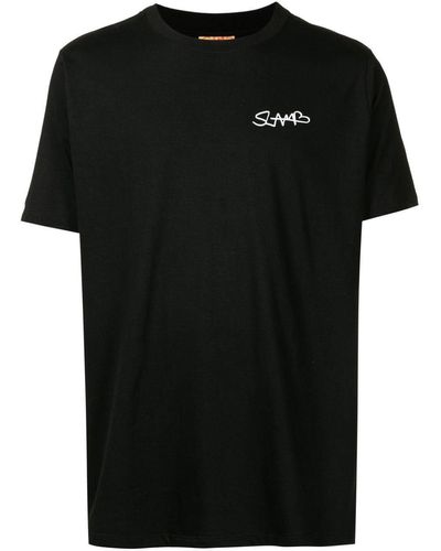 Amir Slama T-shirt Met Print - Zwart
