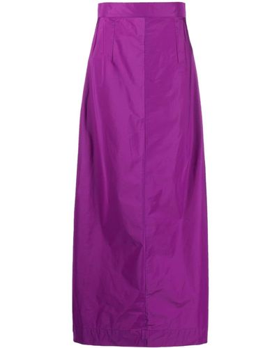 Plan C Taffeta Long Skirt - Purple