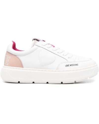 Love Moschino Heart-motif Low-top Trainers - White