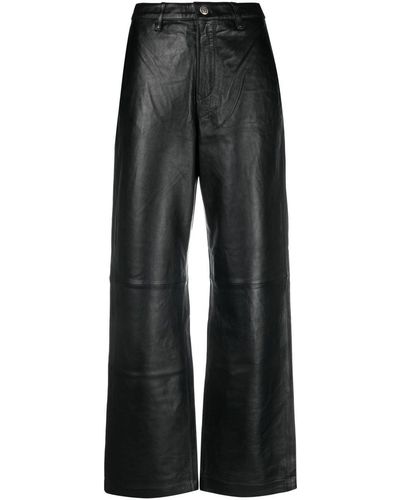 Ksubi Crossin Leather Trousers - Black