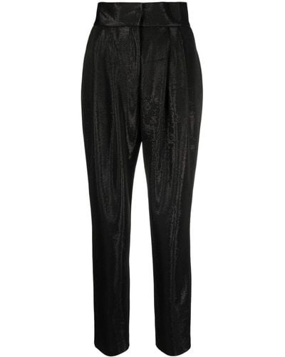 IRO High-waisted Cotton Trousers - Black