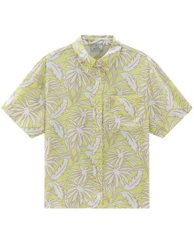 Woolrich Camisa con motivo de hojas - Verde